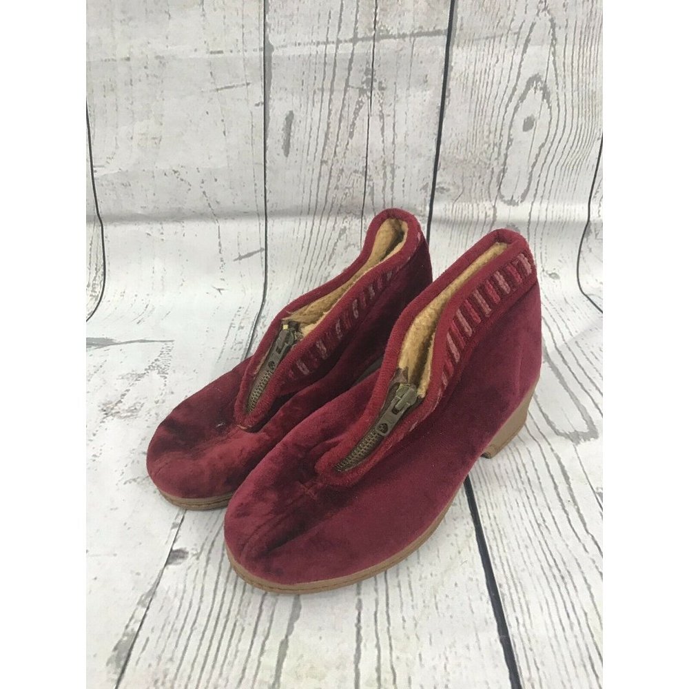 WORISHOFER VINTAGE BOOTIES ZIP UP German Velour